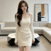 1767784132257 Square neck knitted dress