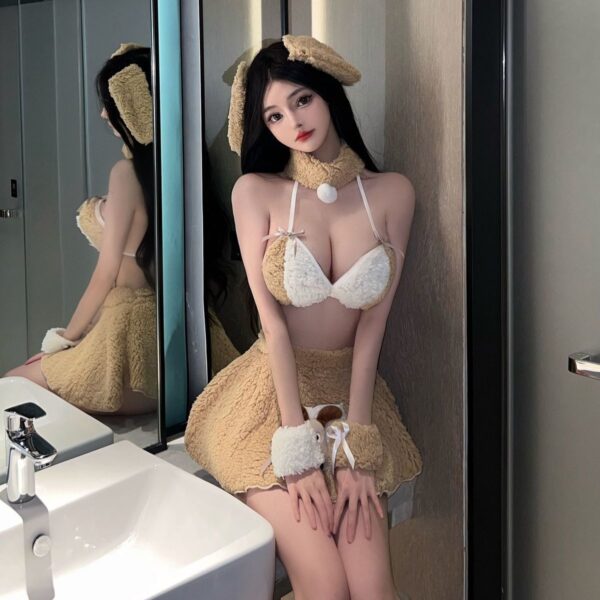 1767849230188--384662617 Plush cow short skirt cute bra