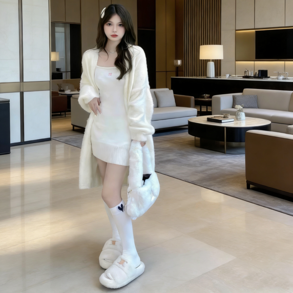 White plush thick coat